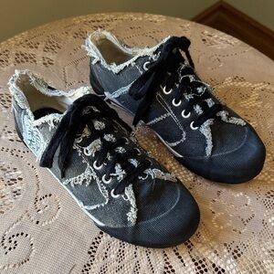 Steve Madden Black and White Distressed Sneakers